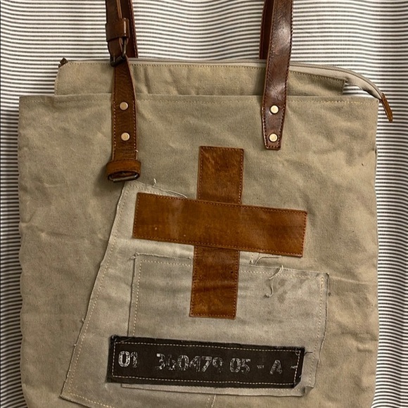 Tote Bag Recycled army duffel bag - Picture 3 of 5